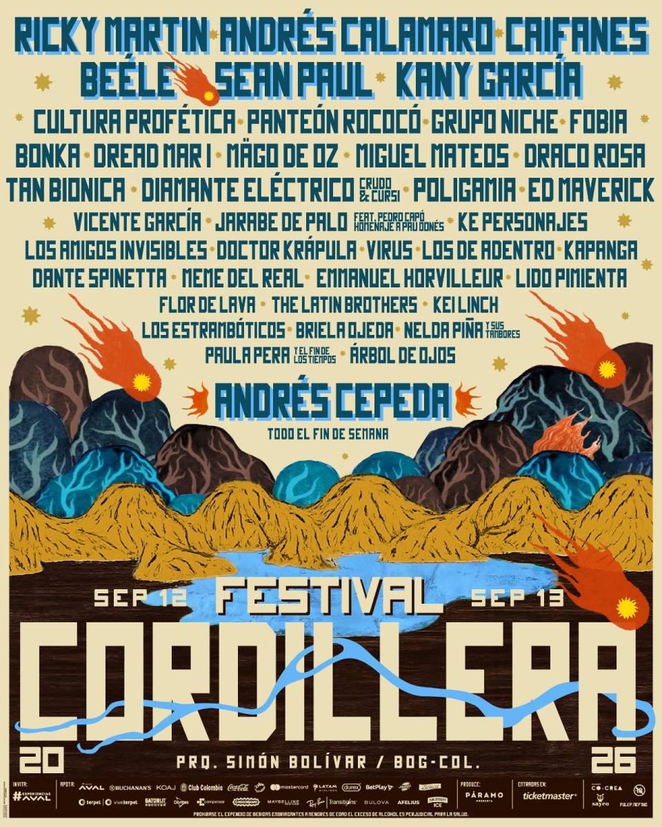 Ricky Martin, Andrés Calamaro, Caifanes, Sean Paul, Beéle y más íconos llegarán al Festival Cordillera 2026. foto 1